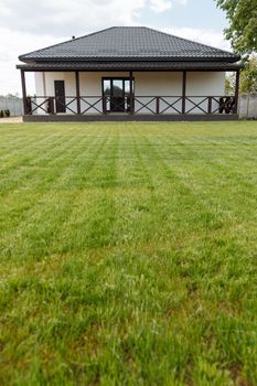 Well-maintained residential lawn with healthy green grass